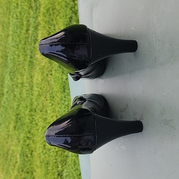 Seychelles Mary Jane Patent Peep Toe Black Heels Size 10 - Picture 4 of 12